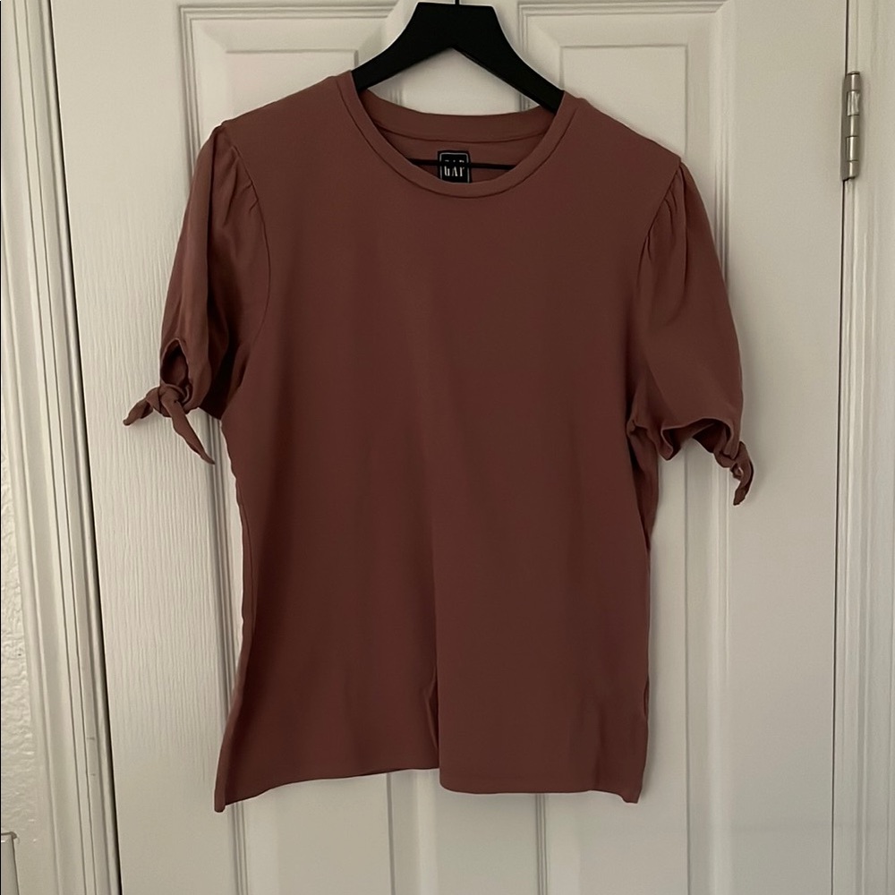 Women's Mauve Top with Tie Sleeves